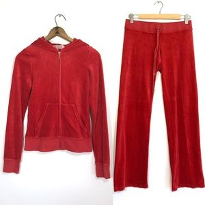 Juicy Couture Y2K velour tracksuit hoodie pants